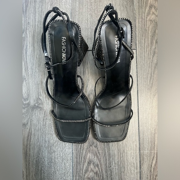 FASHION NOVA Rhinestone Heeled Sandals - Picture 3 of 6